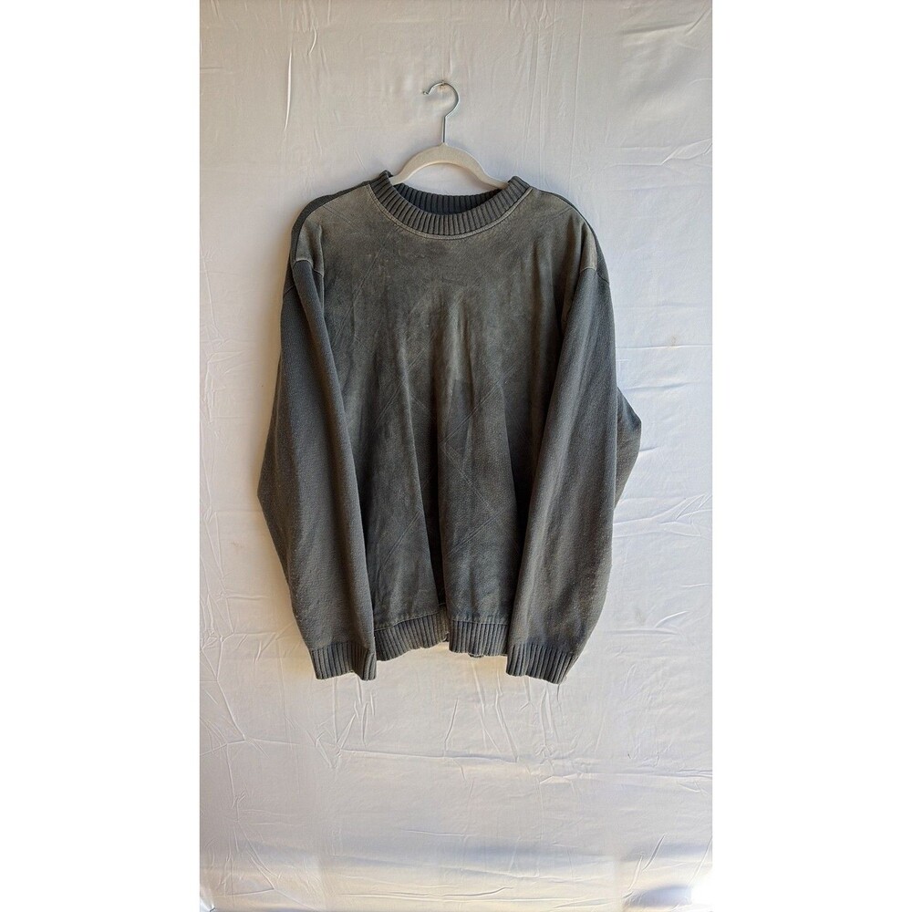 Vintage Crossings Grey Suede and Knit Pullover Sweater